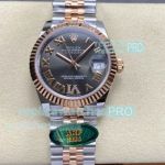 ARF Swiss Clone Rolex Grey Dial Datejust 31mm Two-Tone Rose Gold Jubilee Watch 